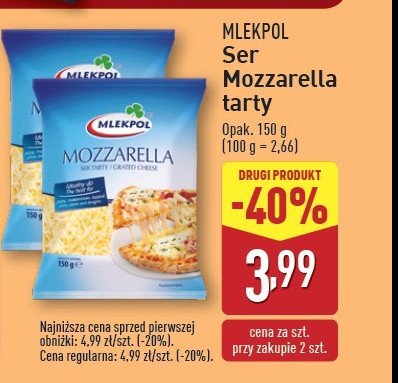 Ser mozzarella tarty Mlekpol promocja