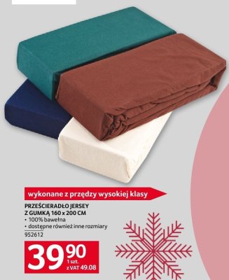 Prześcieradło jersey z gumką 160 x 200 cm promocja w Selgros