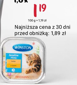 Karma dla kota z indykiem i ryżem Winston promocja