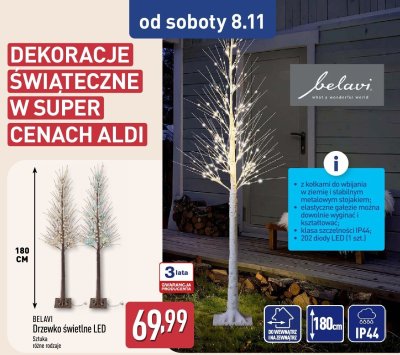 Drzewko świetlne LED  promocja w Aldi