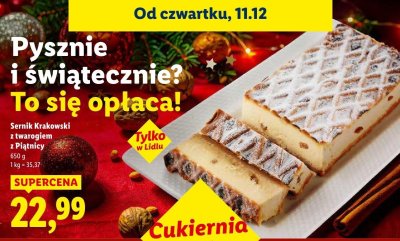 Sernik Sernik Krakowski z twarogiem z Piątnicy Lidl promocja w Lidl