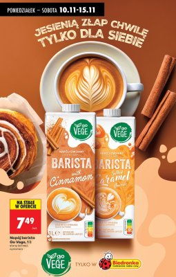 Napój barista Go Vege 1 l cynamon promocja w Biedronka