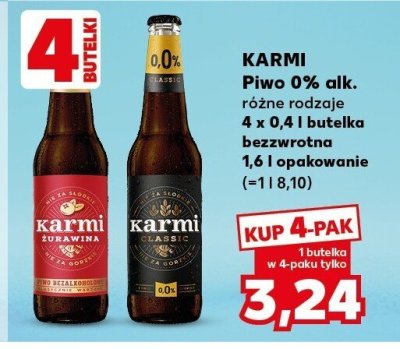 Piwo Karmi 0% alk. różne rodzaje promocja w Kaufland