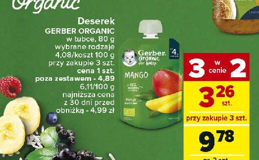 Mus mango Gerber organic promocja