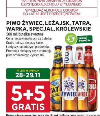 Piwo żywiec, leżajsk, tatra, warka, specjal, królewskie promocja w Stokrotka