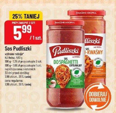 Sos Pudliszki do spaghetti promocja w POLOmarket