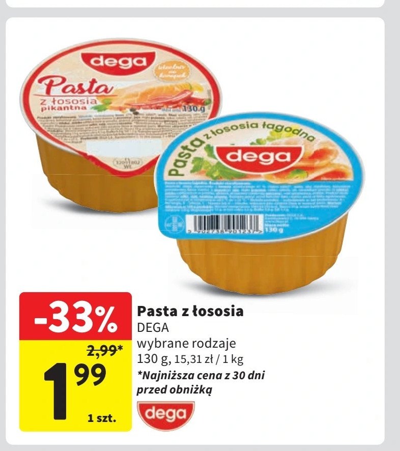 Pasta z łososiem łagodna Dega promocja