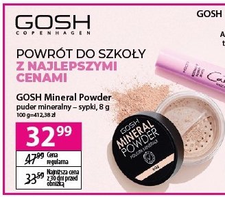 Puder do twarzy 002 ivory Gosh mineral powder promocja