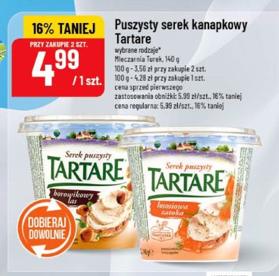 Puszysty serek kanapkowy Tartare Mleczarnia Turek promocja w POLOmarket
