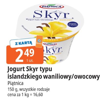 Jogurt Skyr typu islandzkiego waniliowy/owocowy promocja w Leclerc
