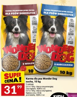 Karma dla psa Wonder Dog sucha z wołowiną 10 kg promocja w Twój Market