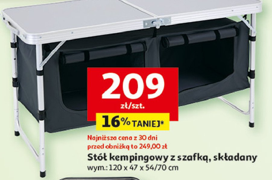 Stół kempingowy z szafką 120 x 47 x 54/70 cm promocja w Auchan