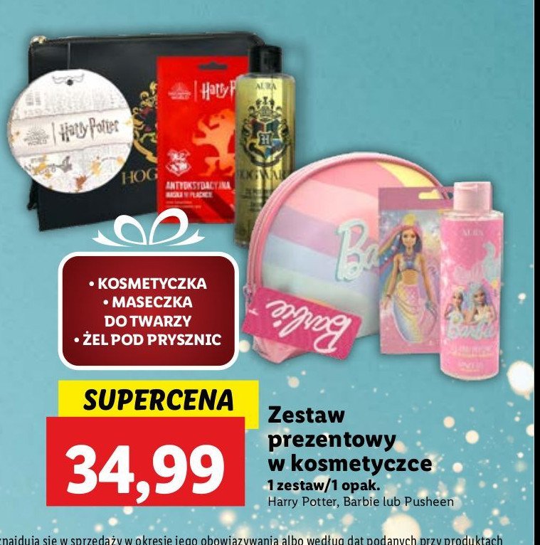 Zestaw w kosmetyczce harry potter: żel pod prysznic + maseczka na tkaninie promocja