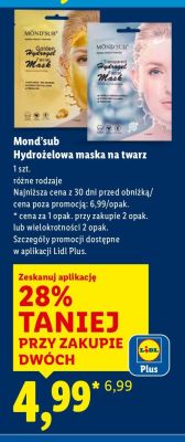 Maska na twarz Mond'sub Hydrożelowa maska na twarz promocja w Lidl