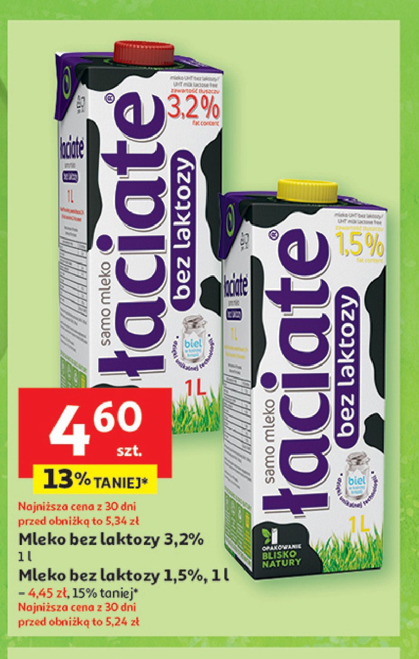 Mleko bez laktozy 1.5% 艁aciate promocja