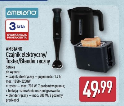 Czajnik elektryczny/Toster/Blender ręczny AMBIANO promocja w Aldi