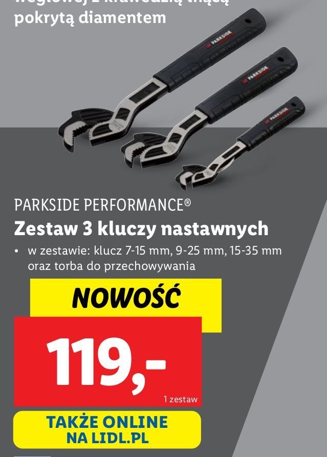 Zestaw kluczy nastawnych Parkside promocja w Lidl