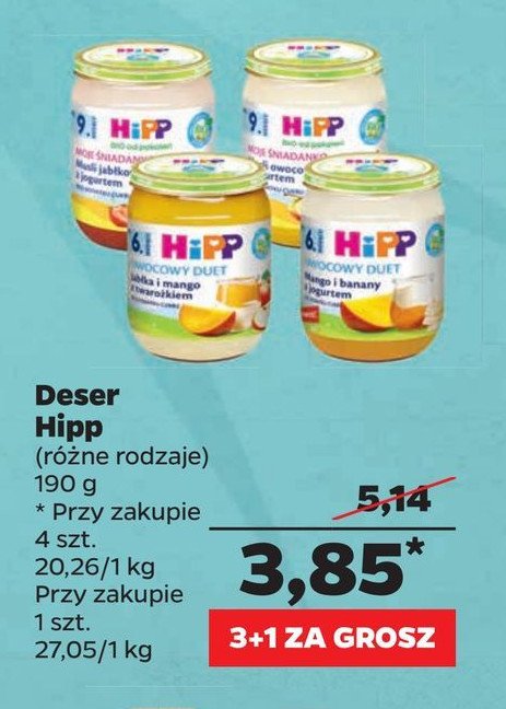 Deser jogurtowy z owocami Hipp owocowy duet promocja