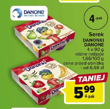 Serek banan-truskawka-wanilia Danone danonki promocja w Carrefour Market