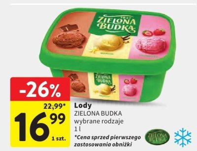 Lody ZIELONA BUDKA wybrane rodzaje promocja w Intermarche