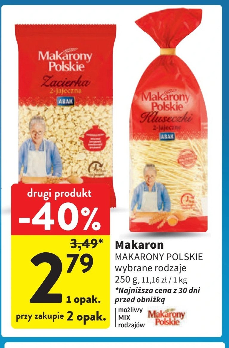 Makaron 2 jajeczny zacierka Makarony polskie promocja