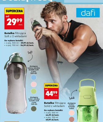Butelka filtrująca Soft z 2 wkładami dafi, 700 ml promocja w Biedronka