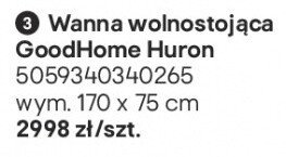 Wanna wolnostojąca GoodHome Huron promocja w Castorama
