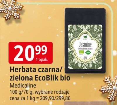 Herbata czarna/zielona Ecoblik bio Medicaline promocja w Leclerc