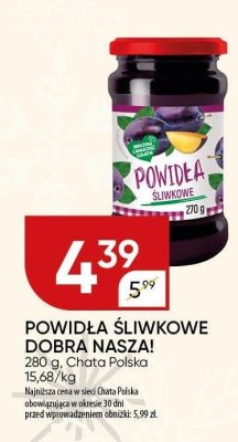 Powidła śliwkowe Dobra Nasza promocja w Chata Polska