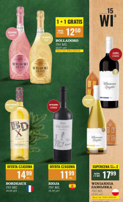 Wino Winiarnia Zamojska półsłodkie białe promocja w Biedronka