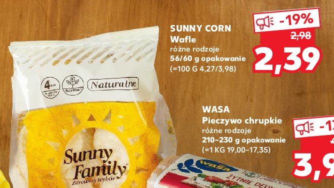 Wafle zbożowo-ryżowe naturalne Sunny corn promocja