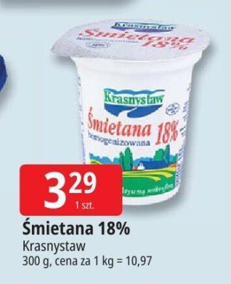 Śmietana 18% Krasnystaw promocja w Leclerc