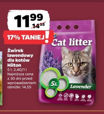 Żwirek lawendowy dla kotów Hilton promocja w Netto