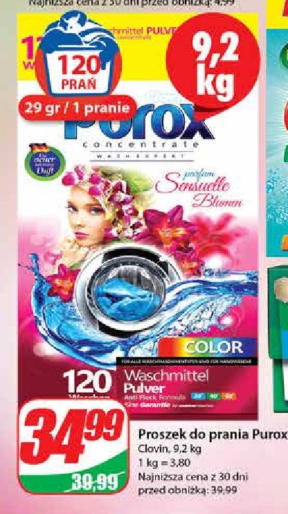Proszek do prania color PUROX SENSUELLE BLUMEN promocja
