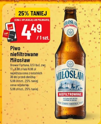 Piwo niefiltrowane Miłosław, 0.5l promocja w POLOmarket