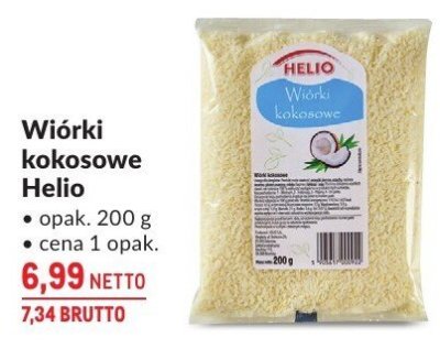Wiórki kokosowe Helio promocja w Makro
