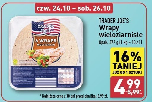 Wrapsy wielozbożowe 6 szt Trader joe's promocja