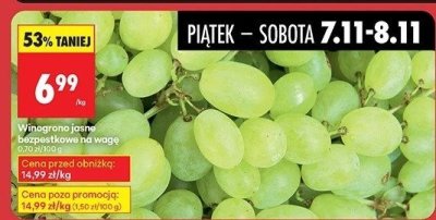 Winogrona jasne winogrono  promocja w Biedronka