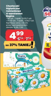 Chusteczki higieniczne rumiankowe 4-warstwowe Regina promocja w Netto
