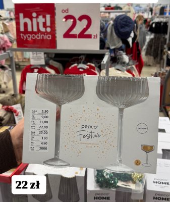 Kieliszki do szampana Pepco promocja