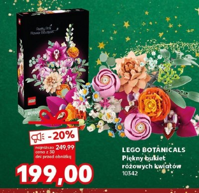Piękny bukiet różowych kwiatów LEGO BOTANICALS 10342 promocja w Kaufland