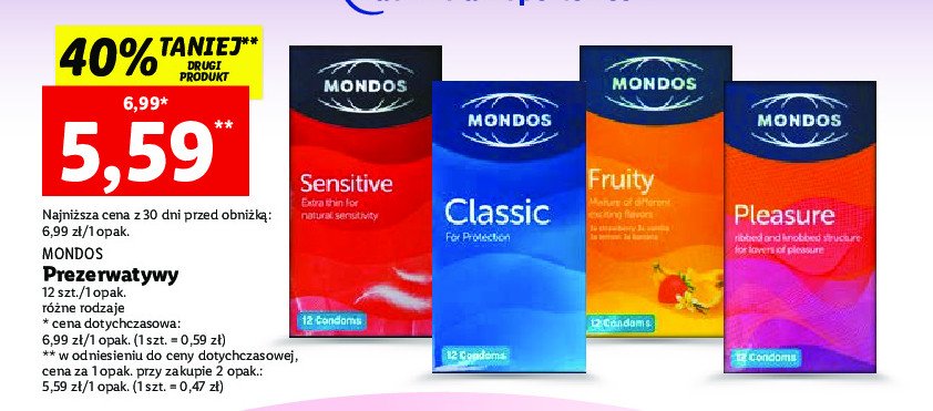 Prezerwatywy sensitive MONDOS promocja