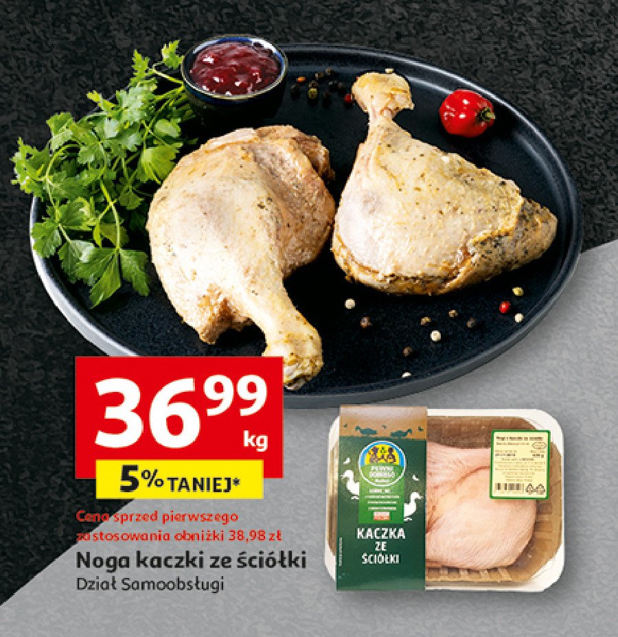 Noga kaczki ze ściółki Auchan pewni dobrego promocja