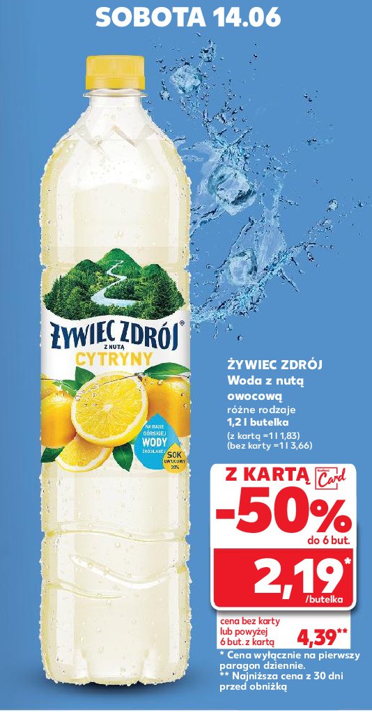 Woda cytryna Żywiec zdrój z nutą... promocja w Kaufland