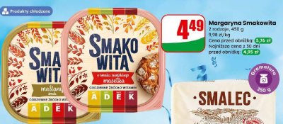 Margaryna Smakowita 2 rodzaje promocja w Dino
