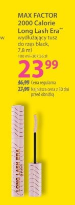 Tusz wydłużający Long Lash Era 2000 Calorie promocja w Hebe