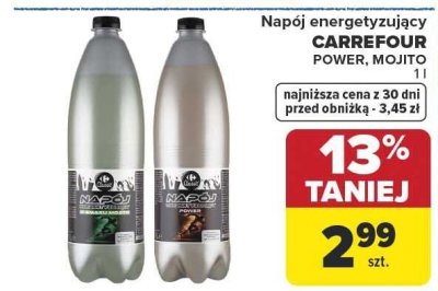Napój energetyzujący CARREFOUR POWER, MOJITO promocja w Carrefour Market