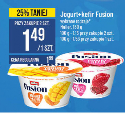 Jogurt malina-granat Muller fusion promocja