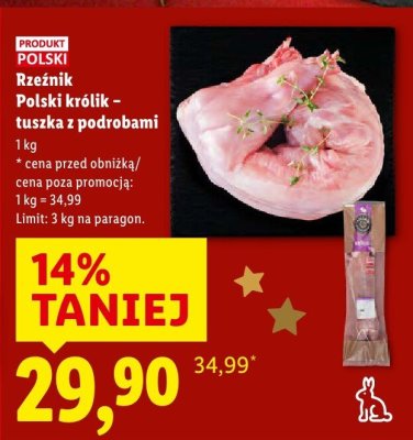 Polski królik - tuszka z podrobami promocja w Lidl