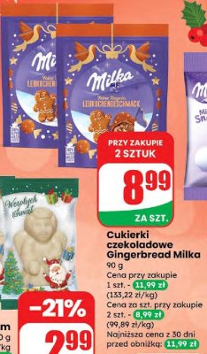 Cukierki czekoladowe Gingerbread Milka promocja w Dino
